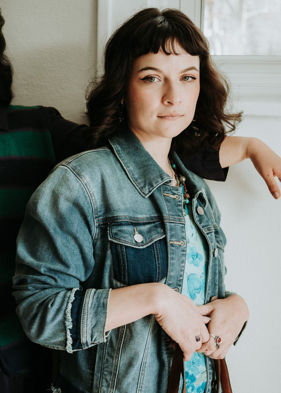 Brooched Denim Jacket