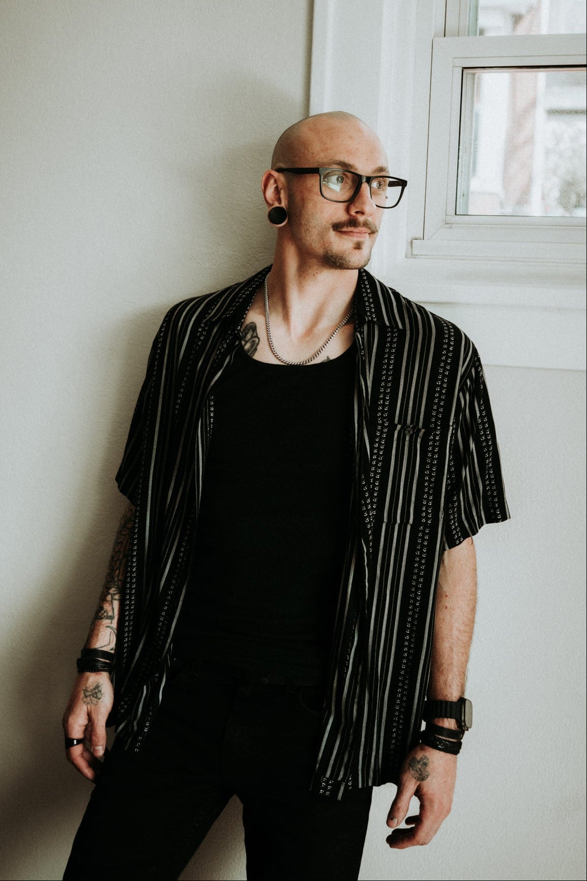 Vince's Black Striped Button Down