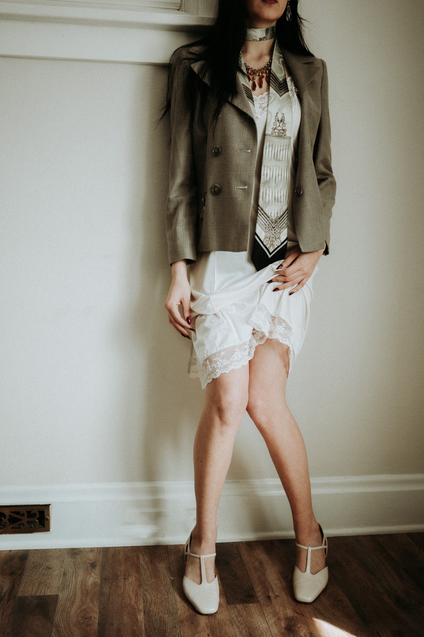 White Lace Slip Dress