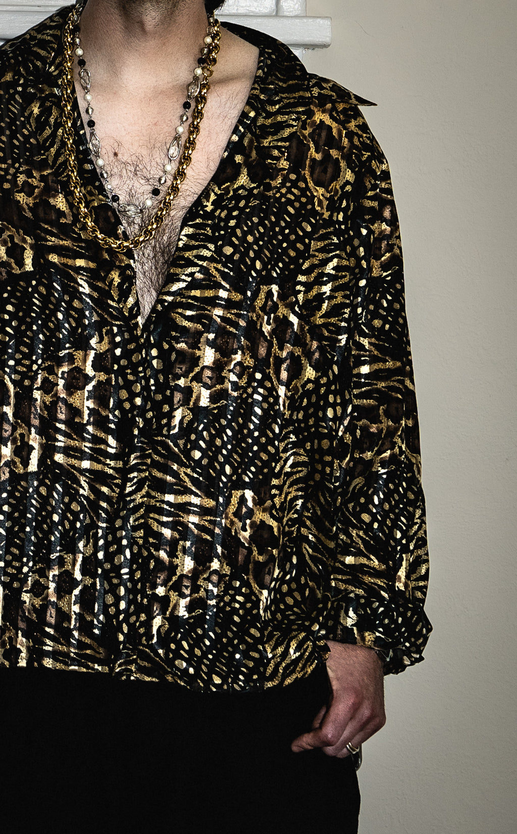 Semi Sheer Leopard Button Down