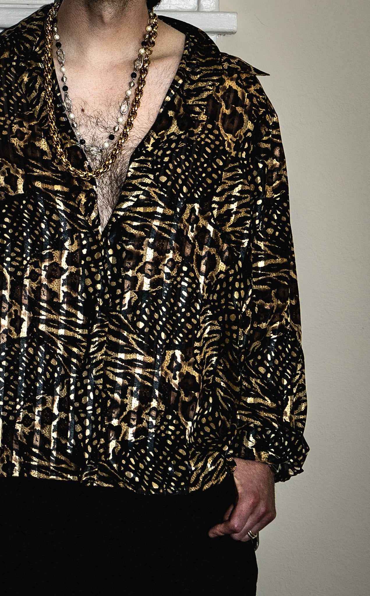 Semi Sheer Leopard Button Down