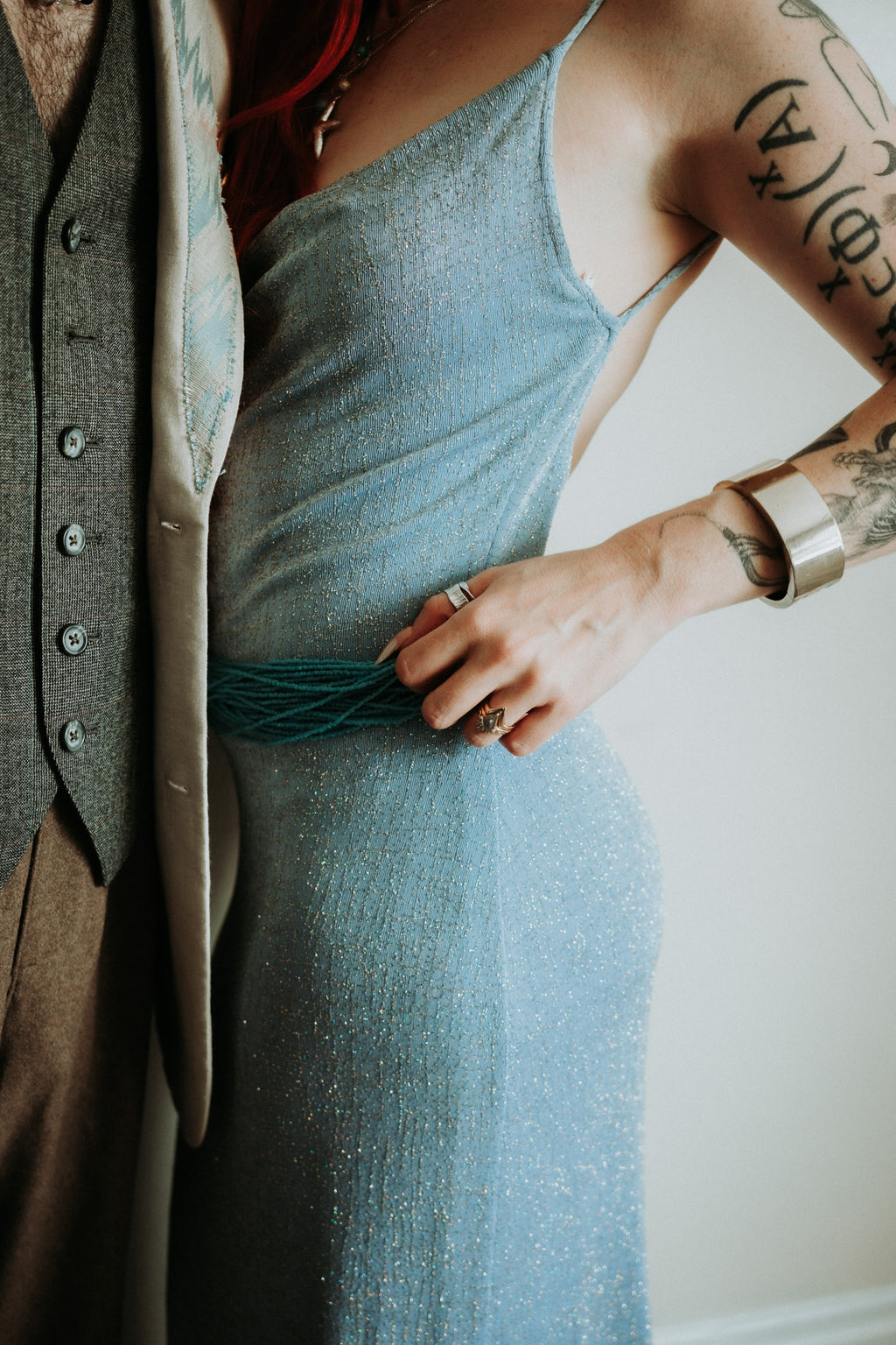 Jam's Backless Shimmer Maxi Dress