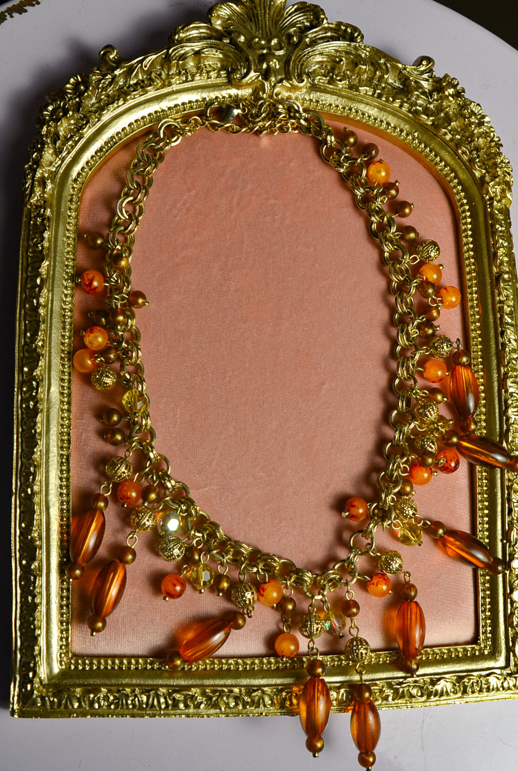 Amber Beaded Collar Necklace