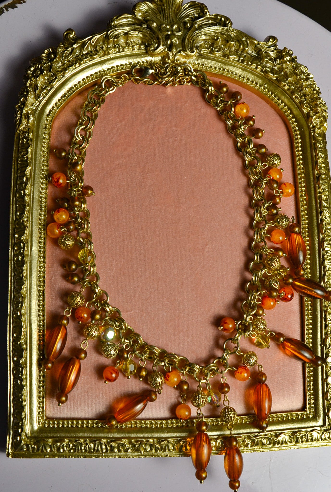 Amber Beaded Collar Necklace