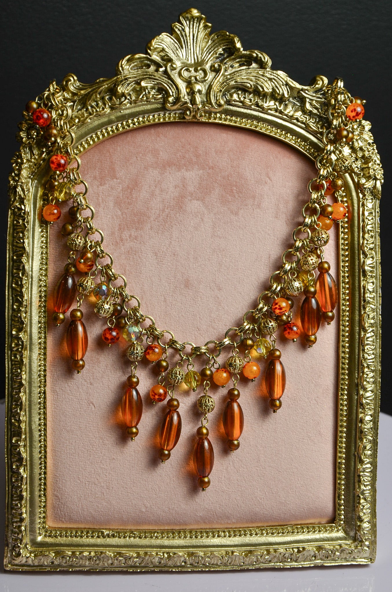 Amber Beaded Collar Necklace