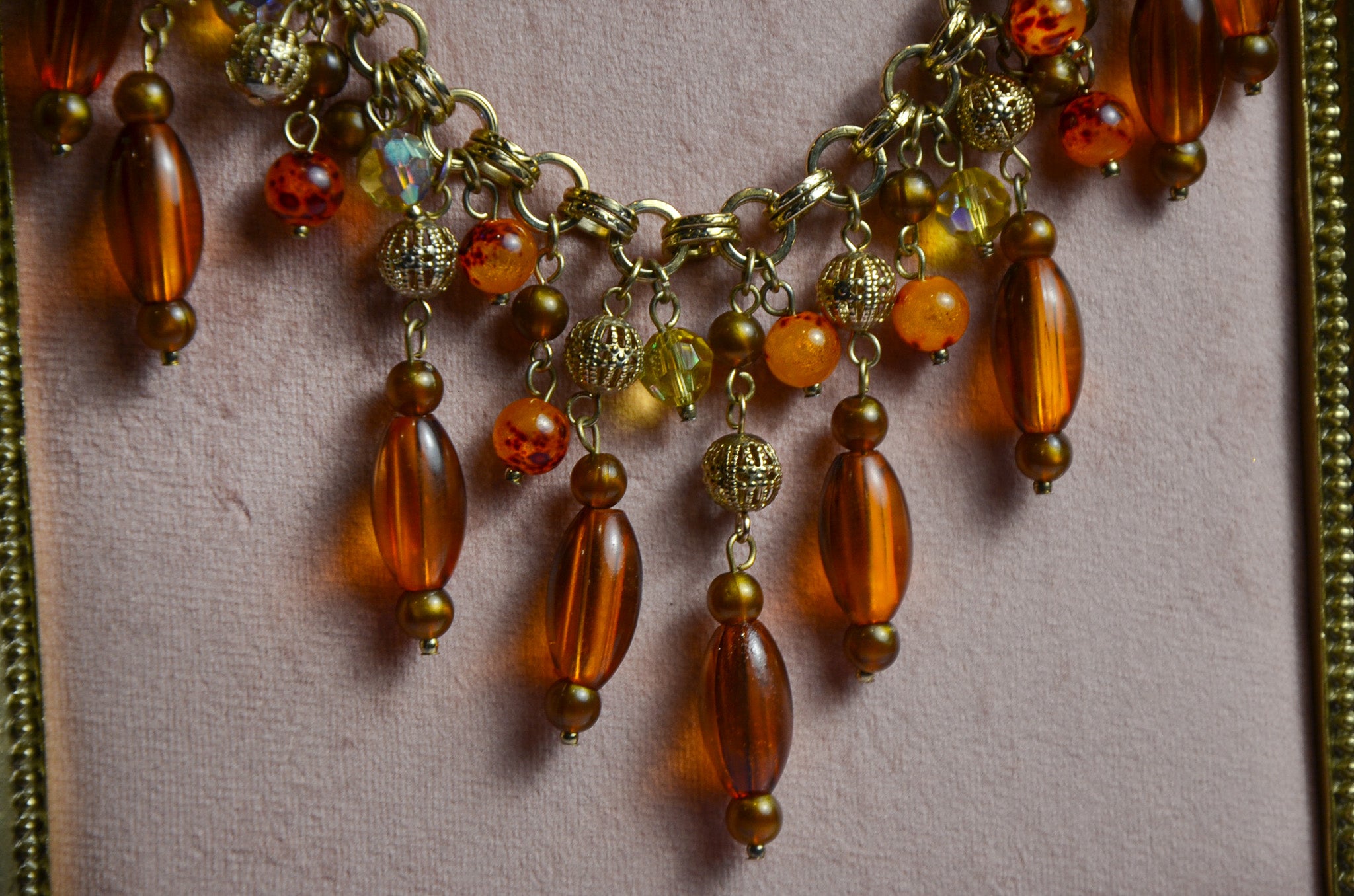 Amber Beaded Collar Necklace