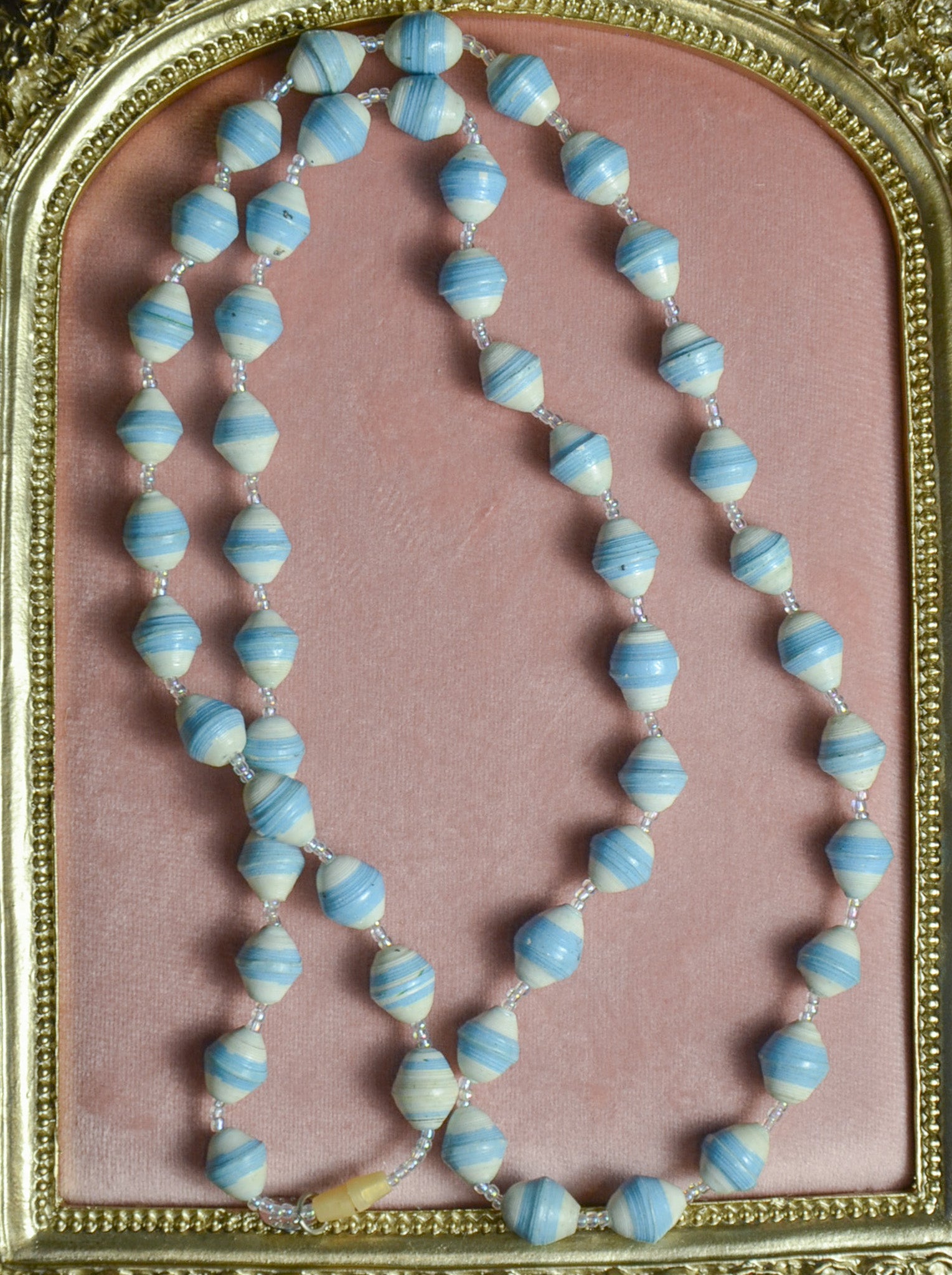 Blue and White Beaded Necklace
