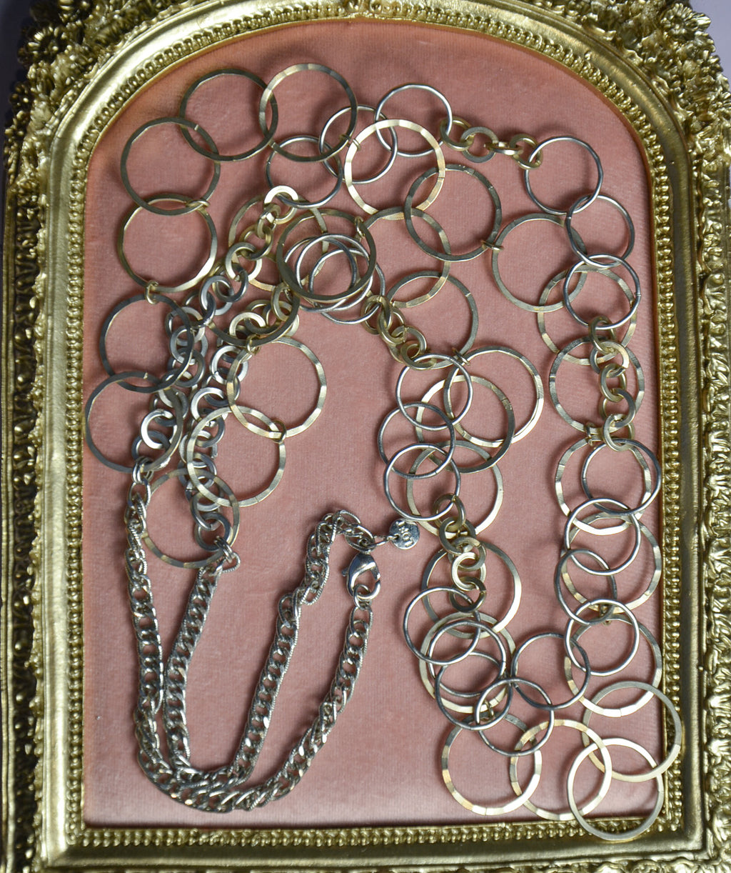 Silver Large Hooped Chain Necklace