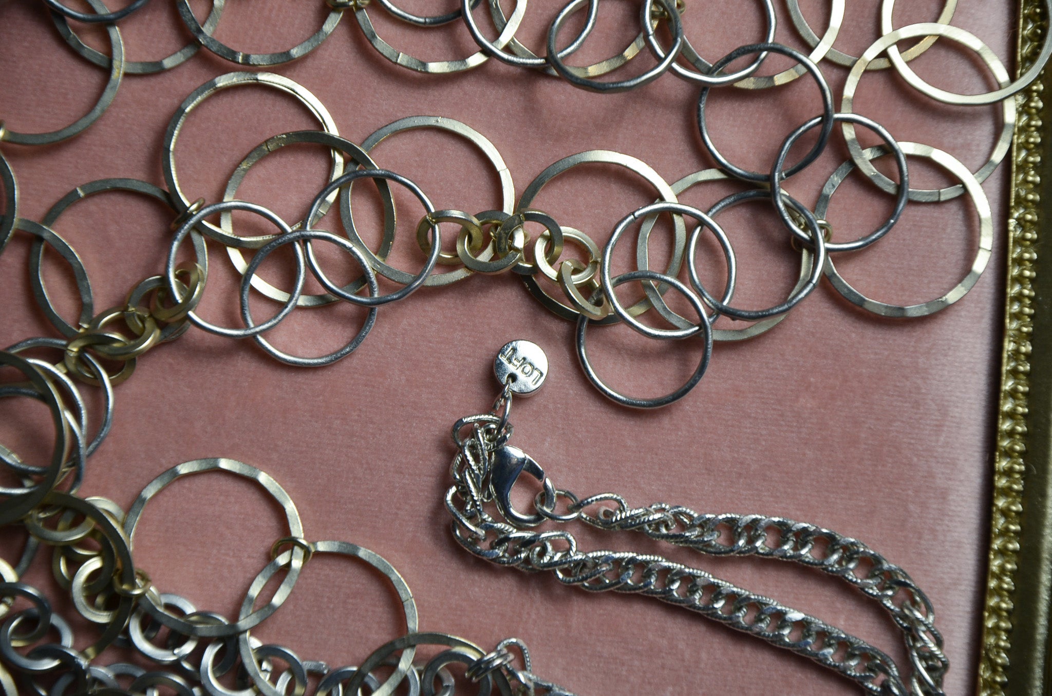 Silver Large Hooped Chain Necklace