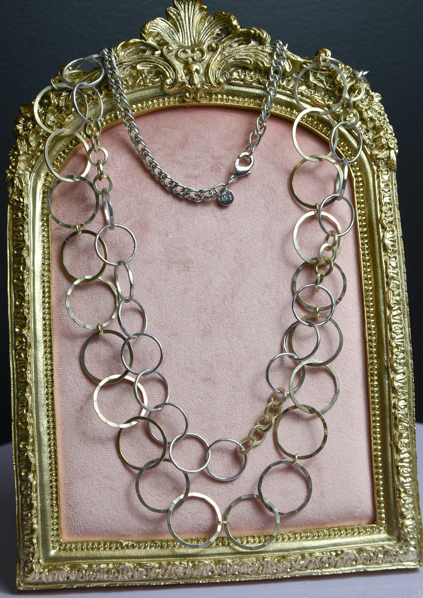 Silver Large Hooped Chain Necklace