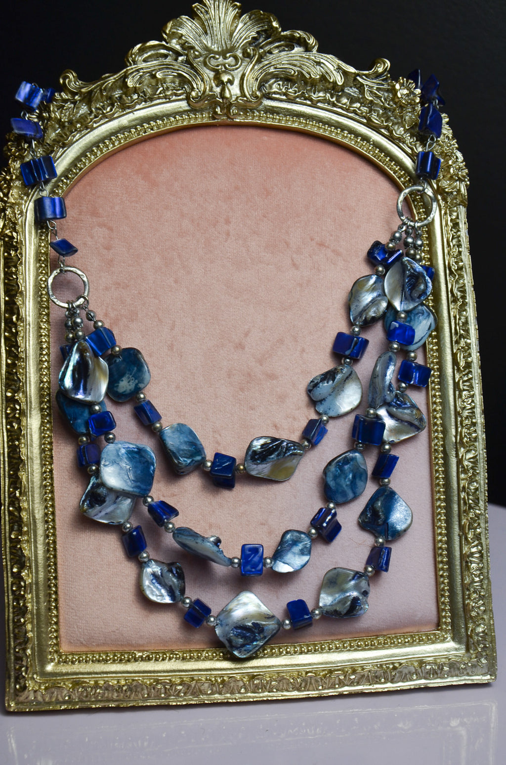 Blue Abalone Style Beaded Necklace