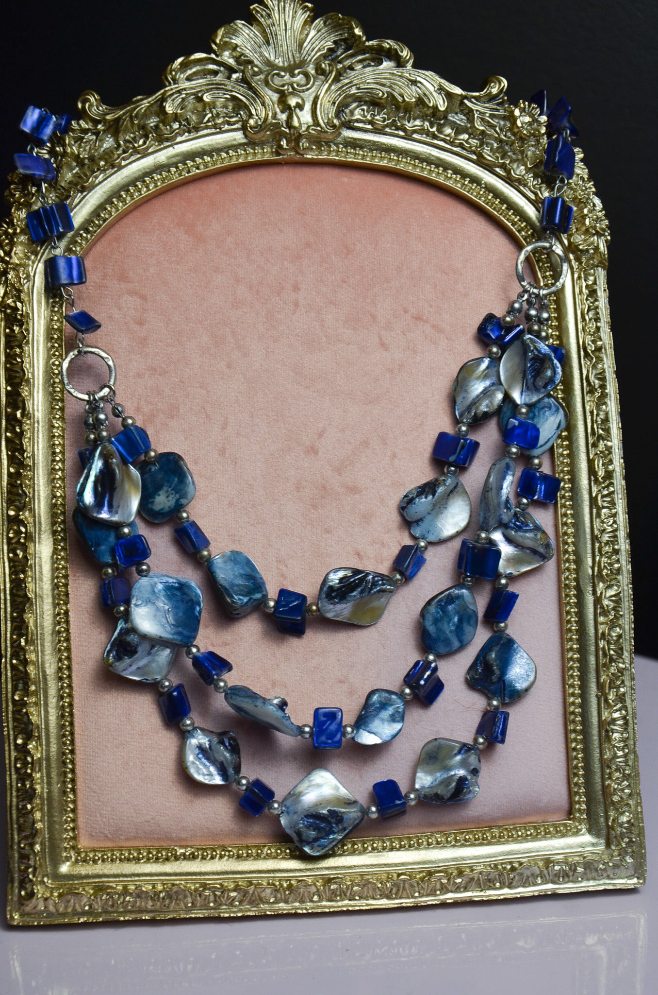Blue Abalone Style Beaded Necklace