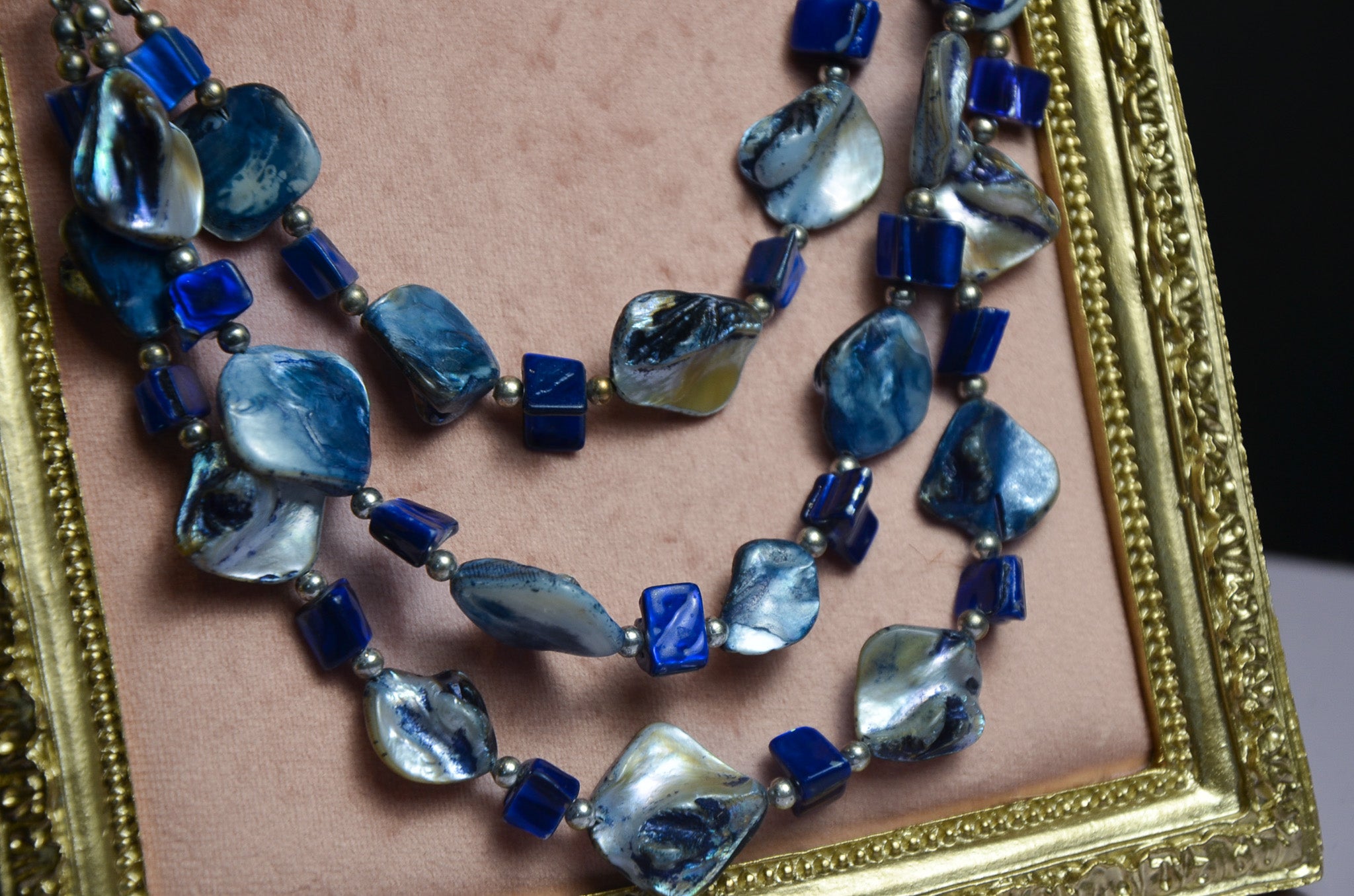 Blue Abalone Style Beaded Necklace