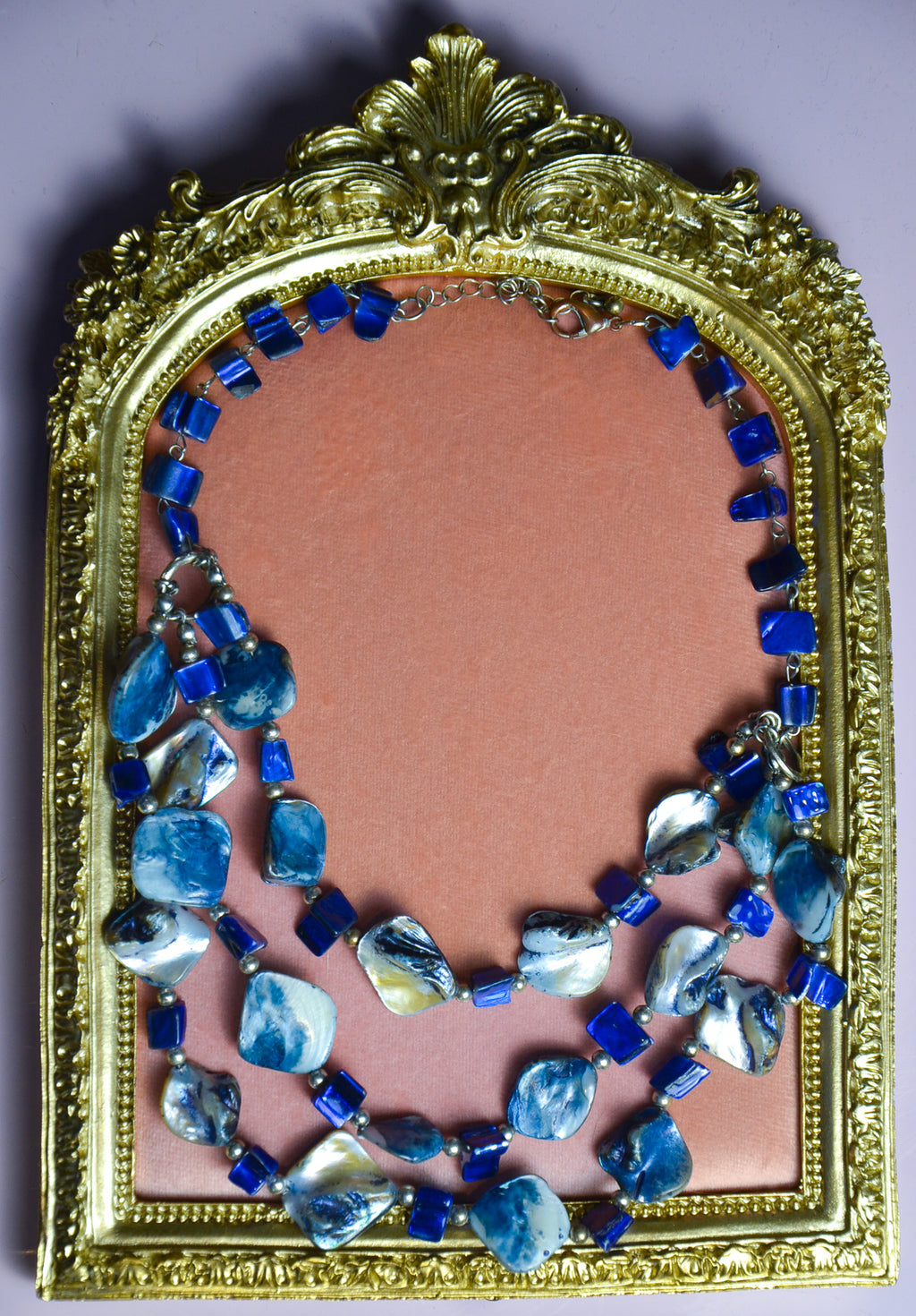 Blue Abalone Style Beaded Necklace