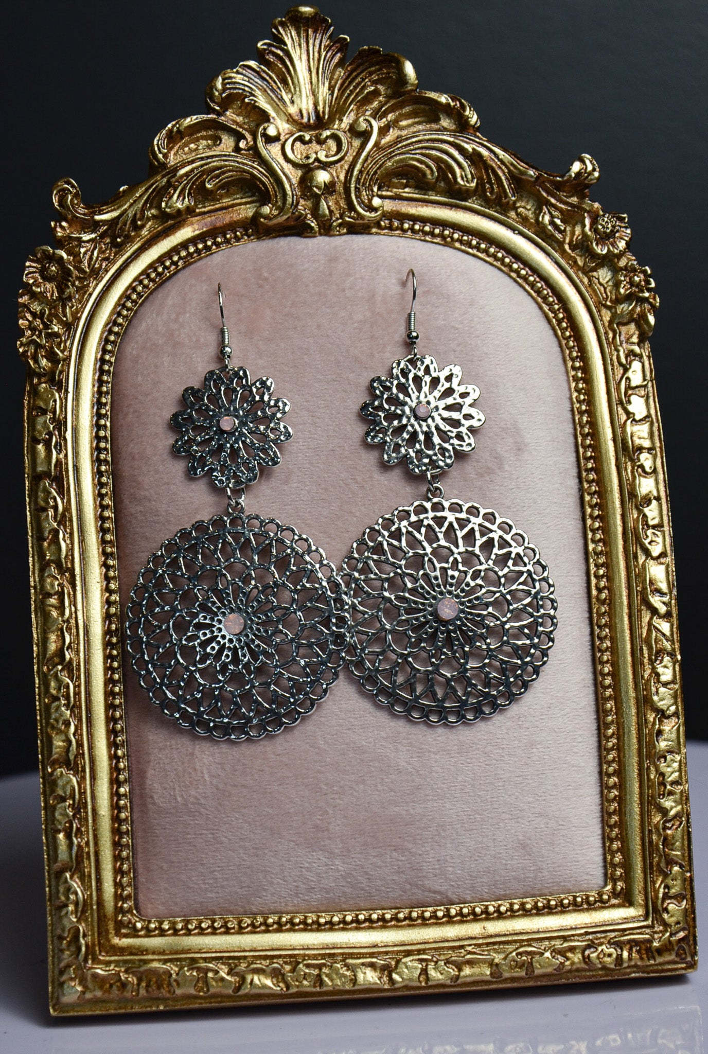 Silver Medallion Earrings