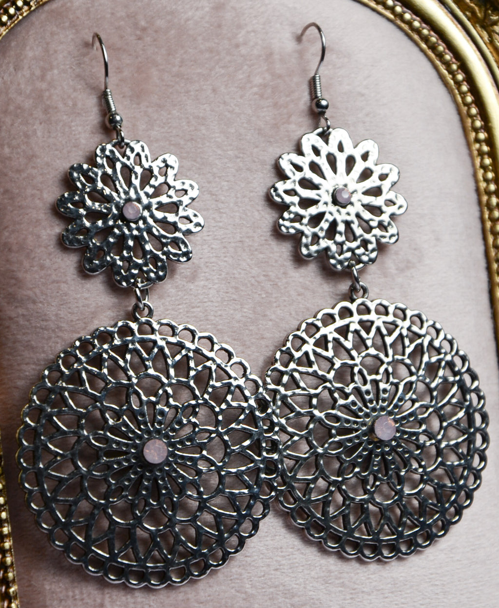 Silver Medallion Earrings