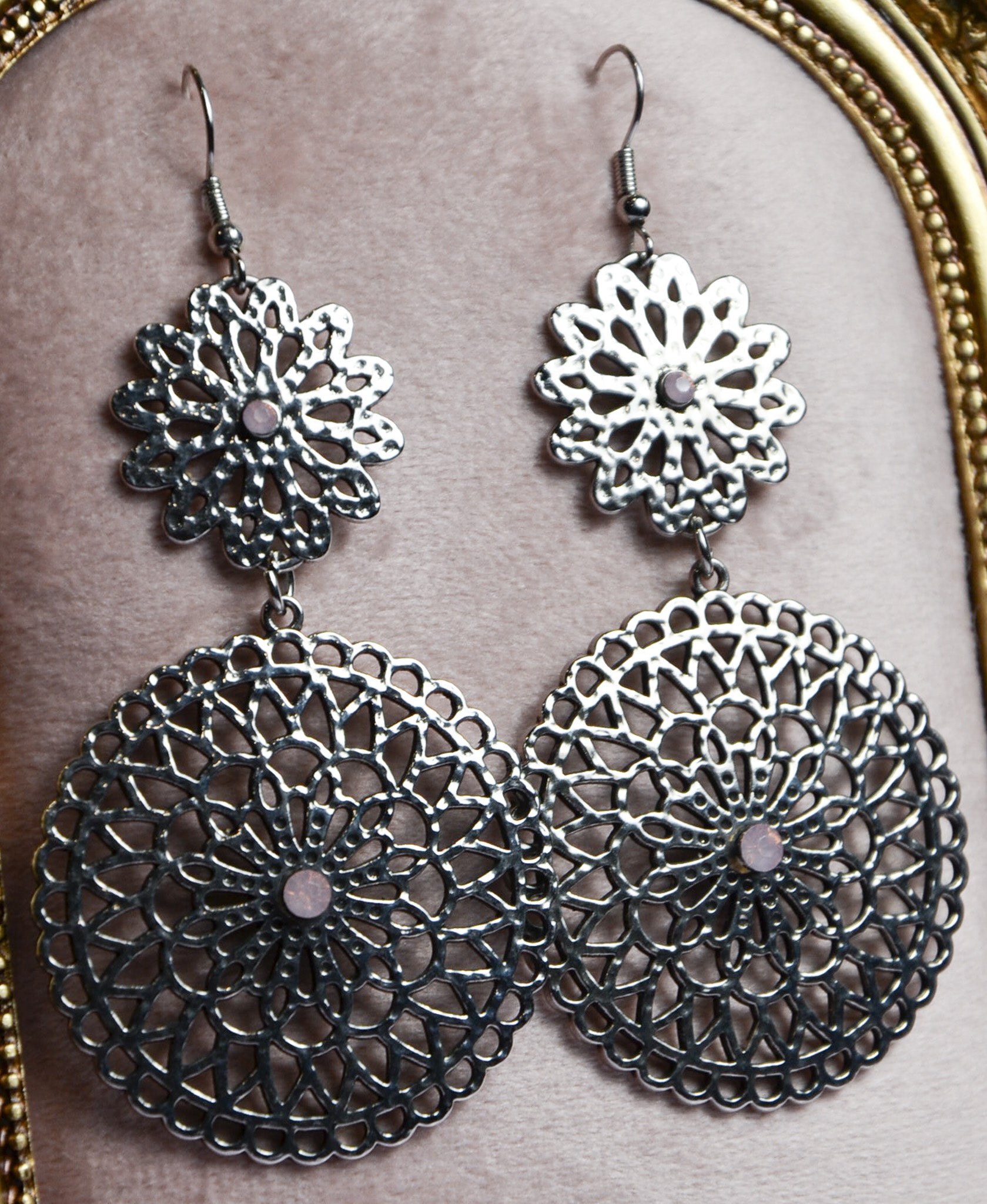 Silver Medallion Earrings