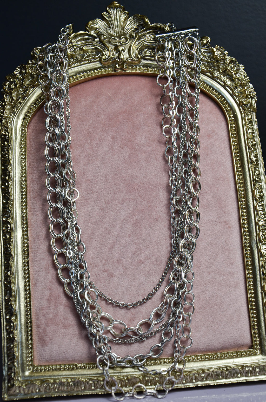 Silver Multichain Collar Necklace