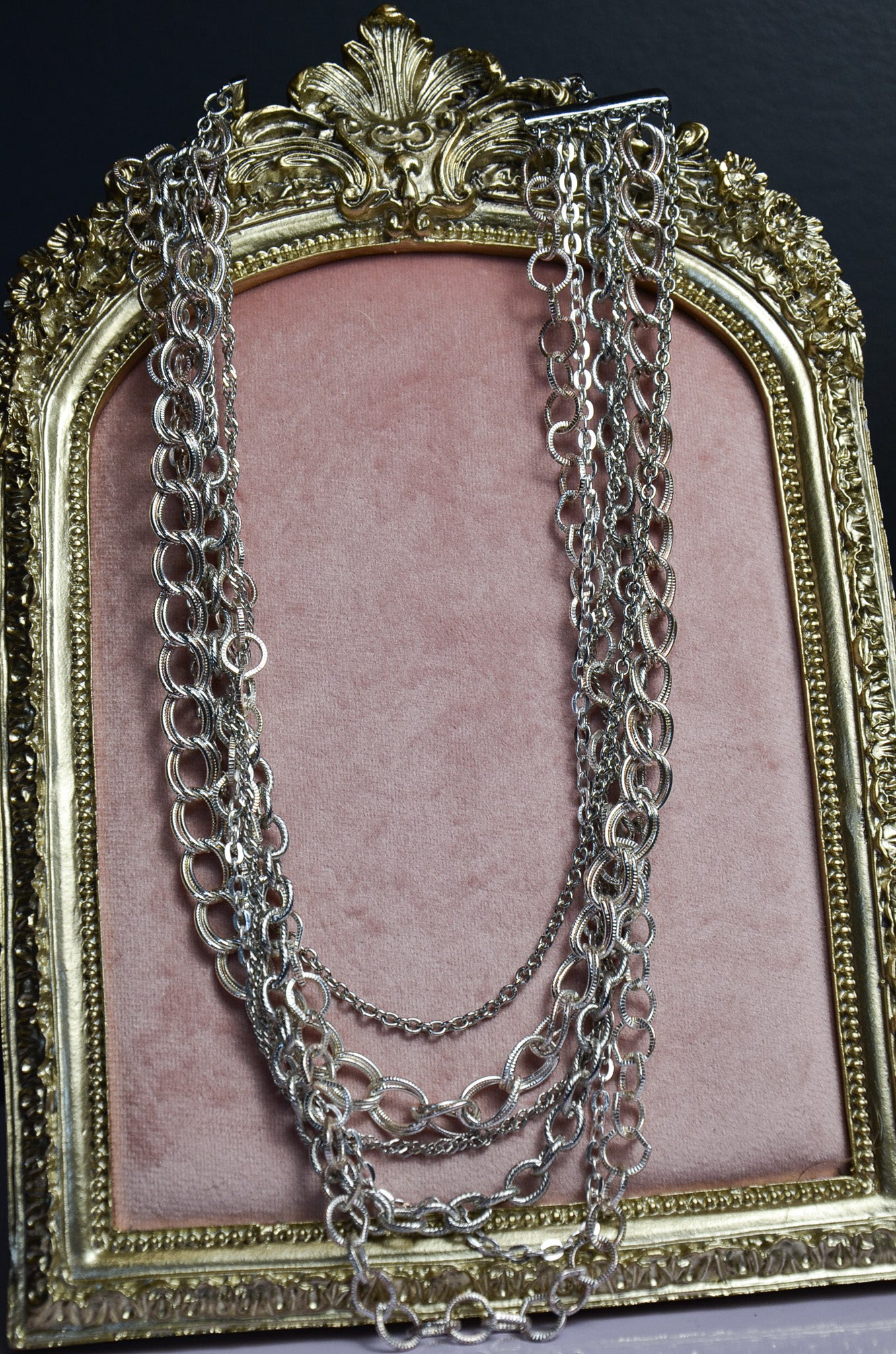 Silver Multichain Collar Necklace