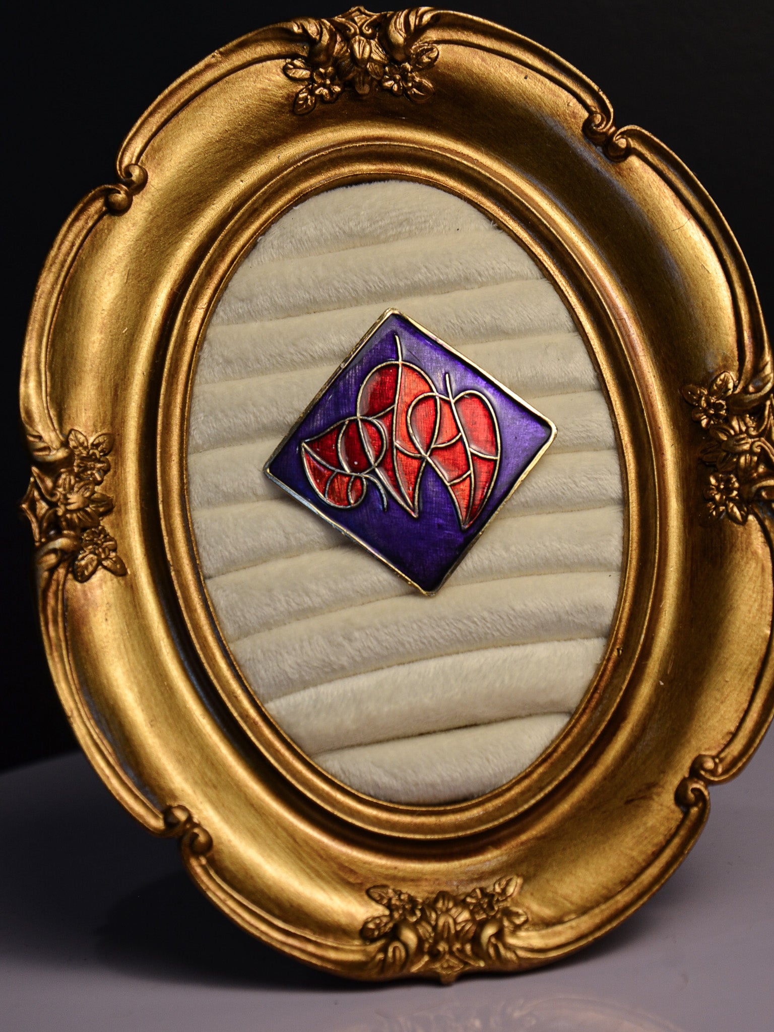 Purple and Red Leaf Brooch