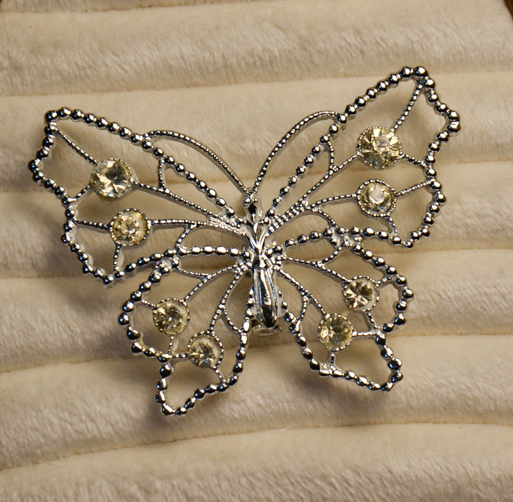 Silver Butterfly Brooch