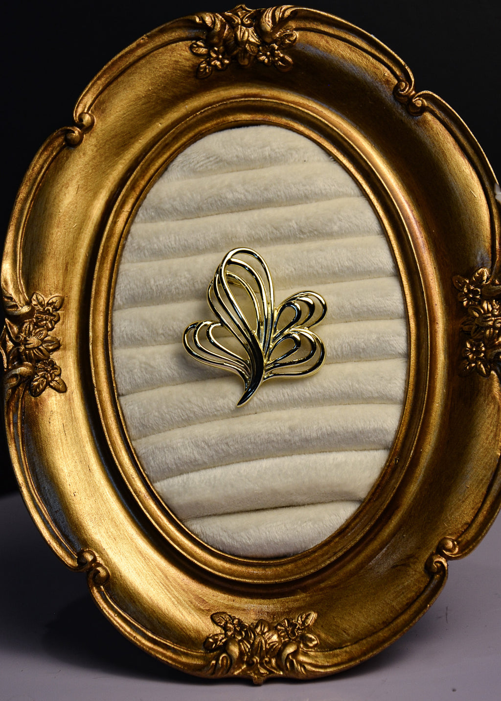 Gold Clover Brooch
