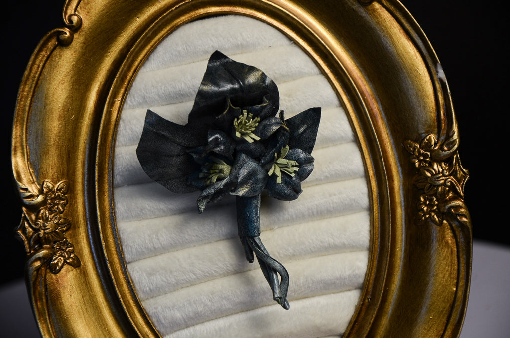 Blue Flower Corsage Pin