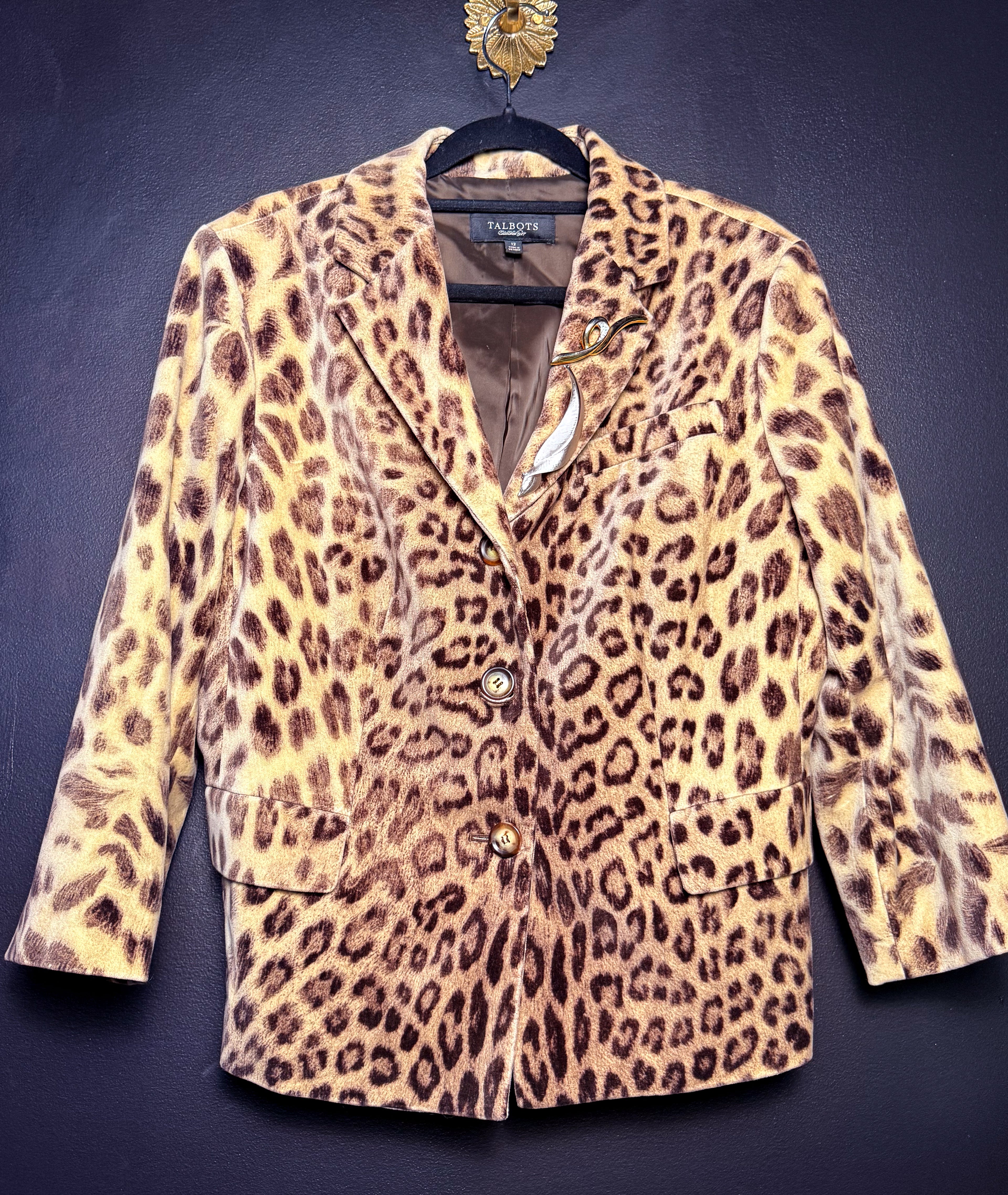 Leopard Broached Out Blazer