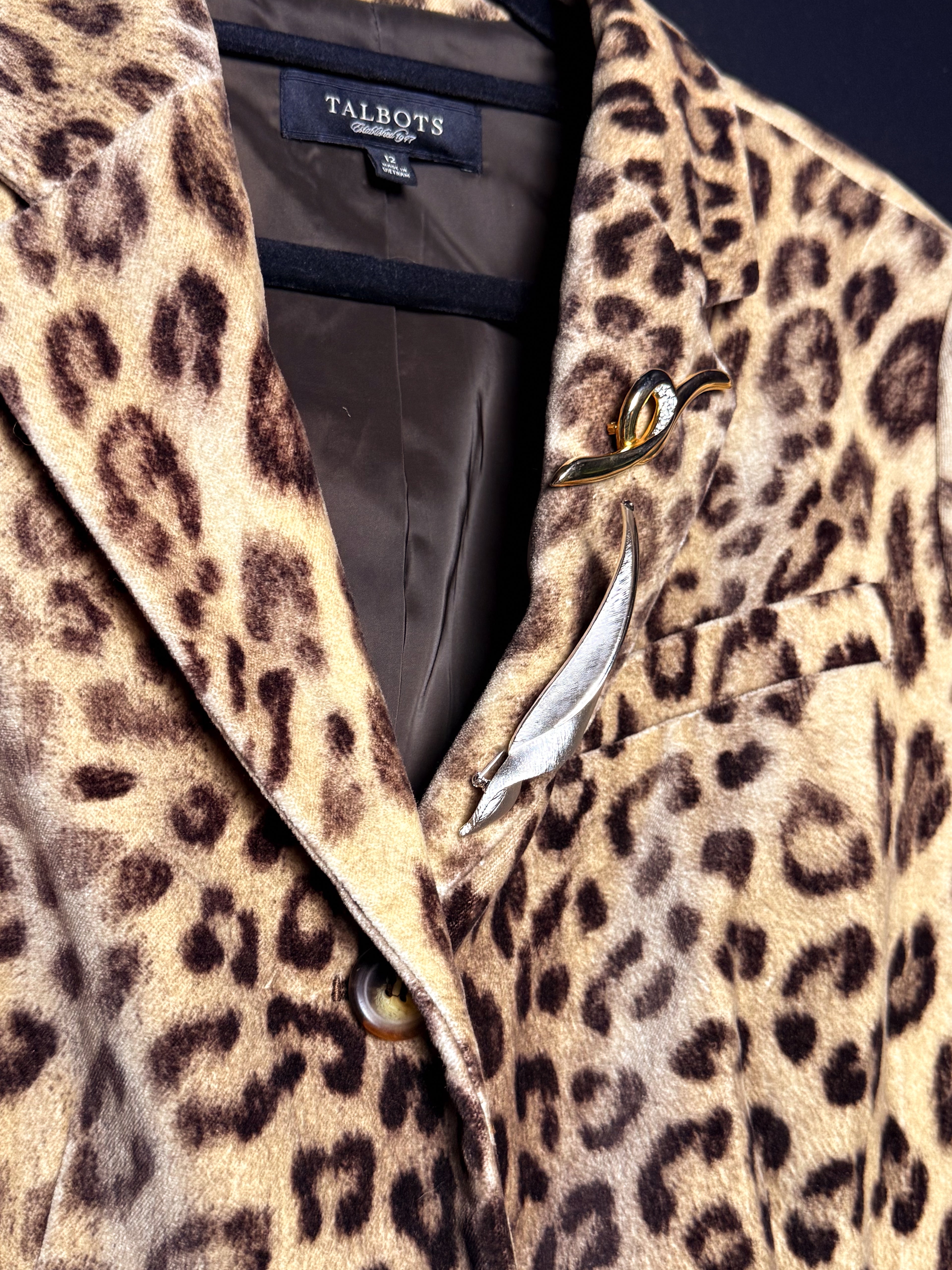 Leopard Broached Out Blazer