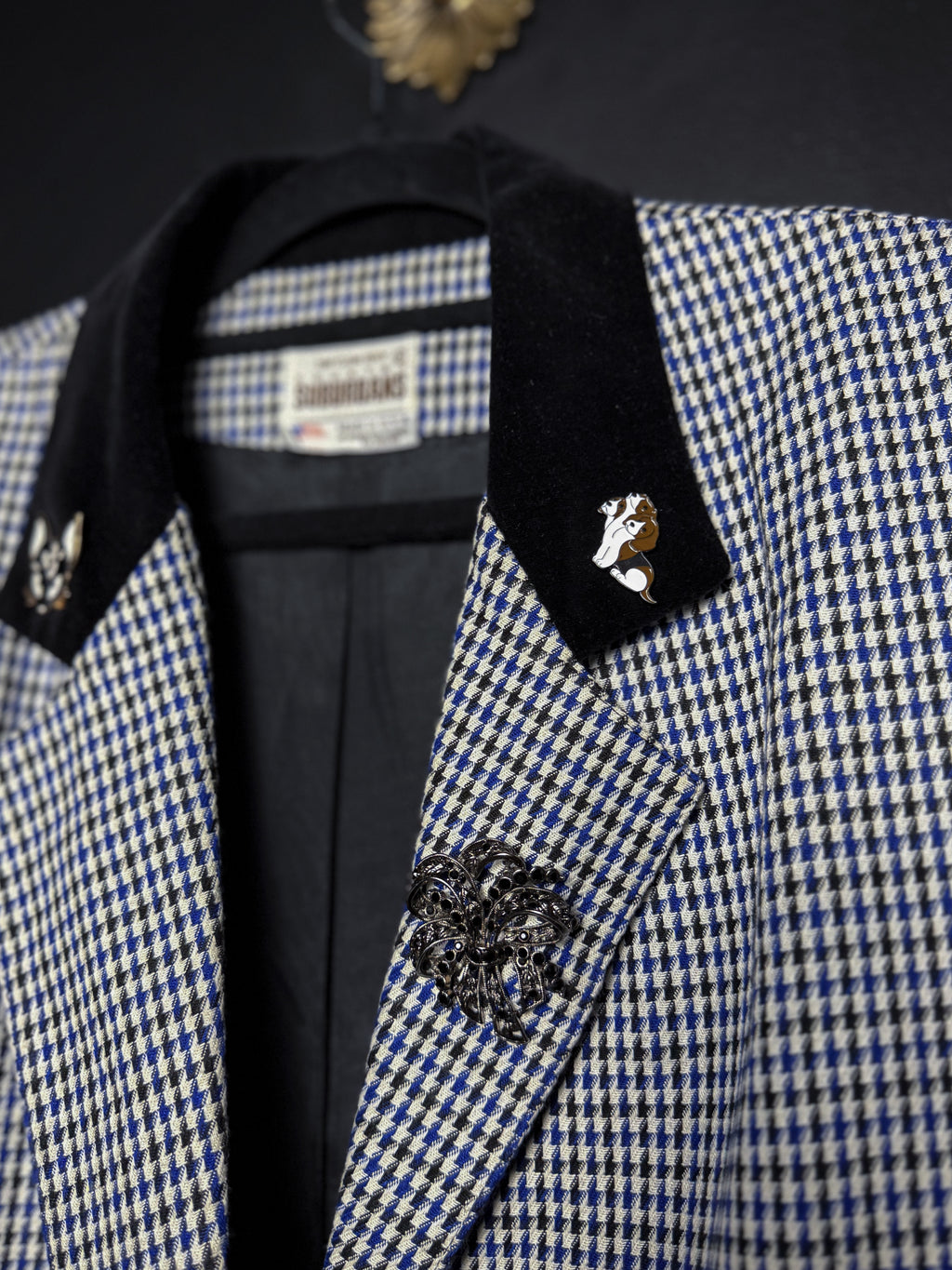 Bex's 80's Houndstooth Brooched Out Blazer