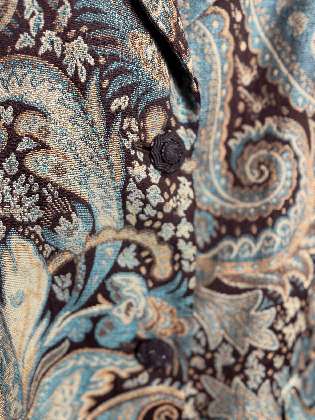 Mckinnlee's Blue Paisley Brooched Out Blazer