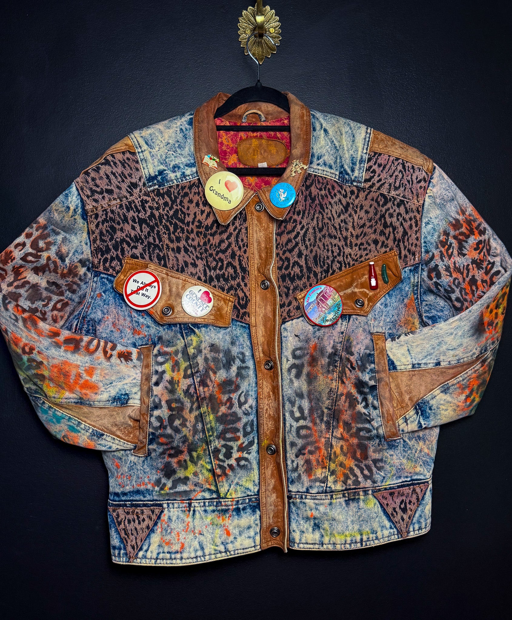 Jam's Groovy Brooched Out Denim Bomber