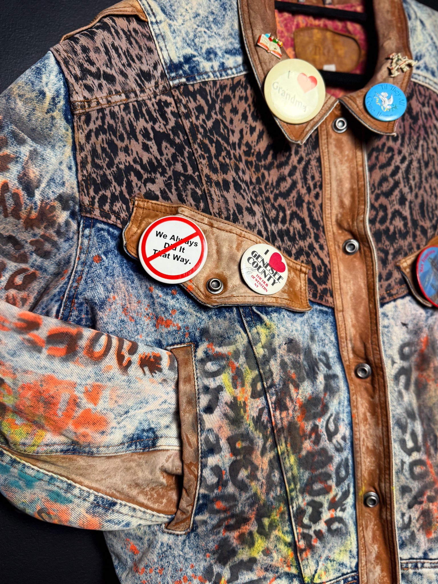 Jam's Groovy Brooched Out Denim Bomber