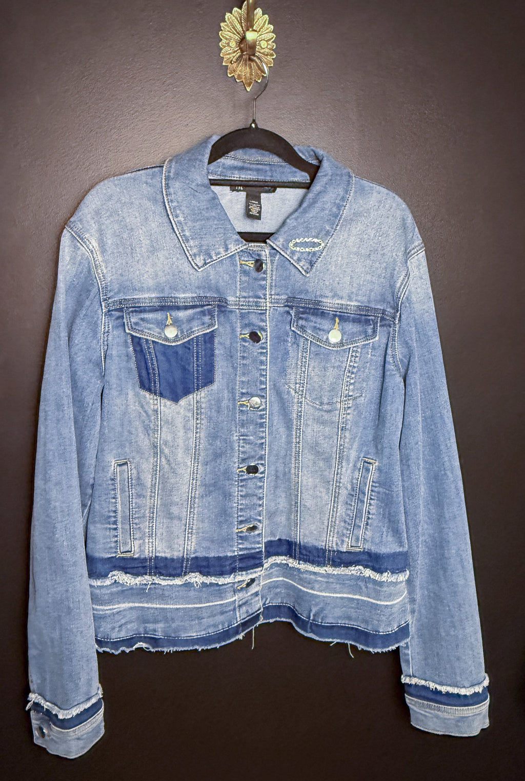 Brooched Denim Jacket