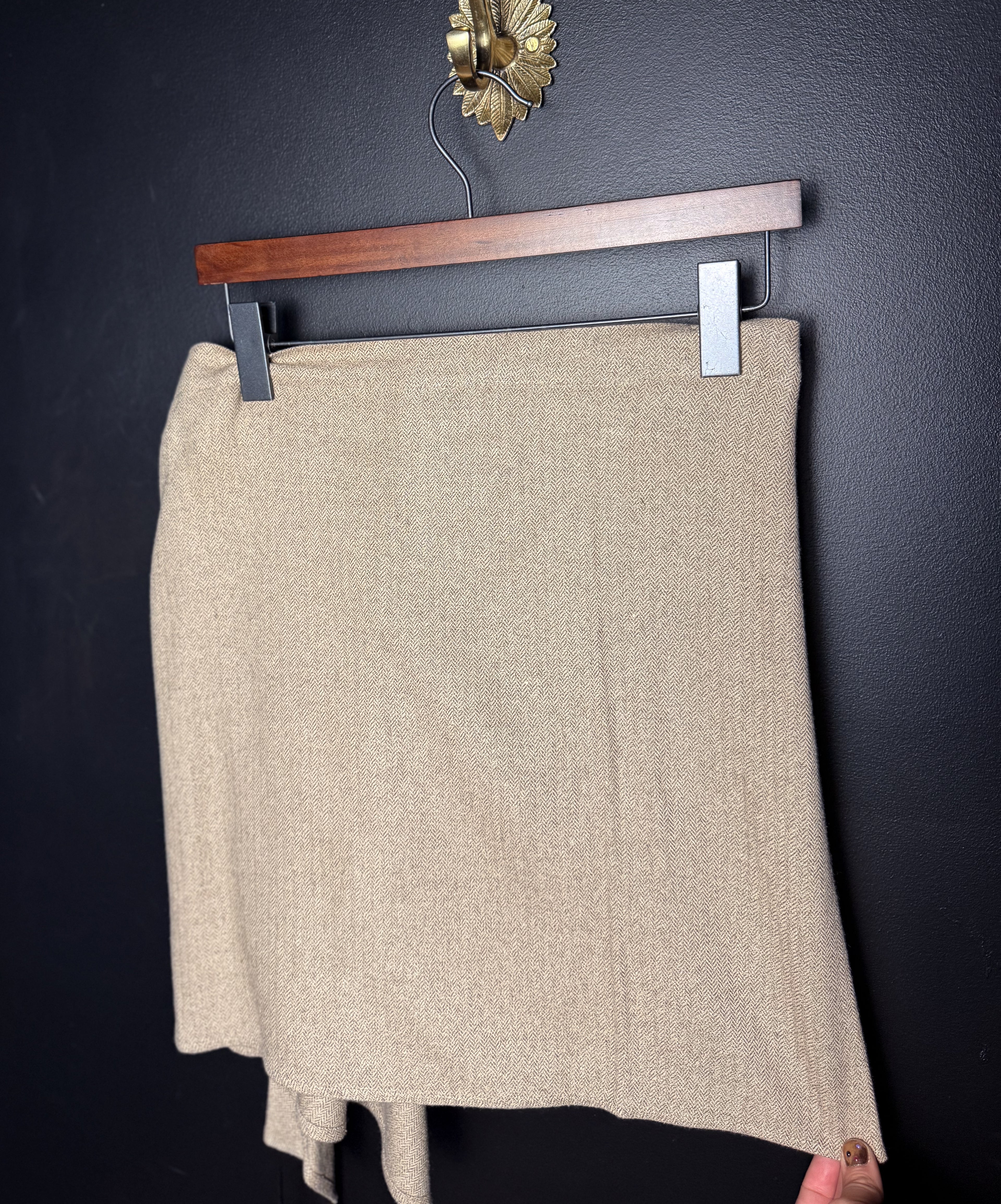 DKNY Mini Skirt with Leather Bow Tie