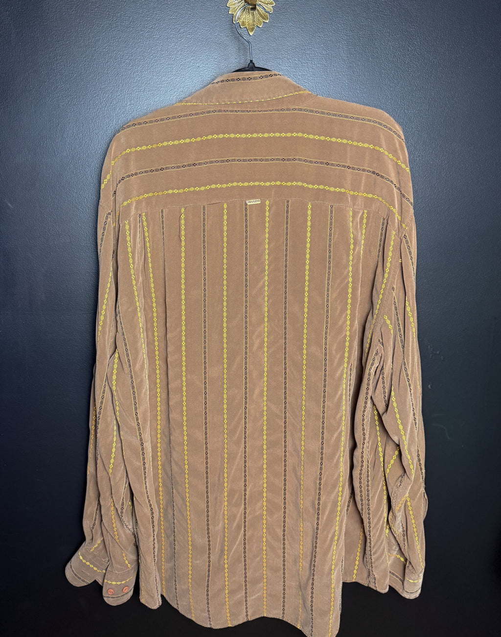Maxini Brown and Gold Button Down
