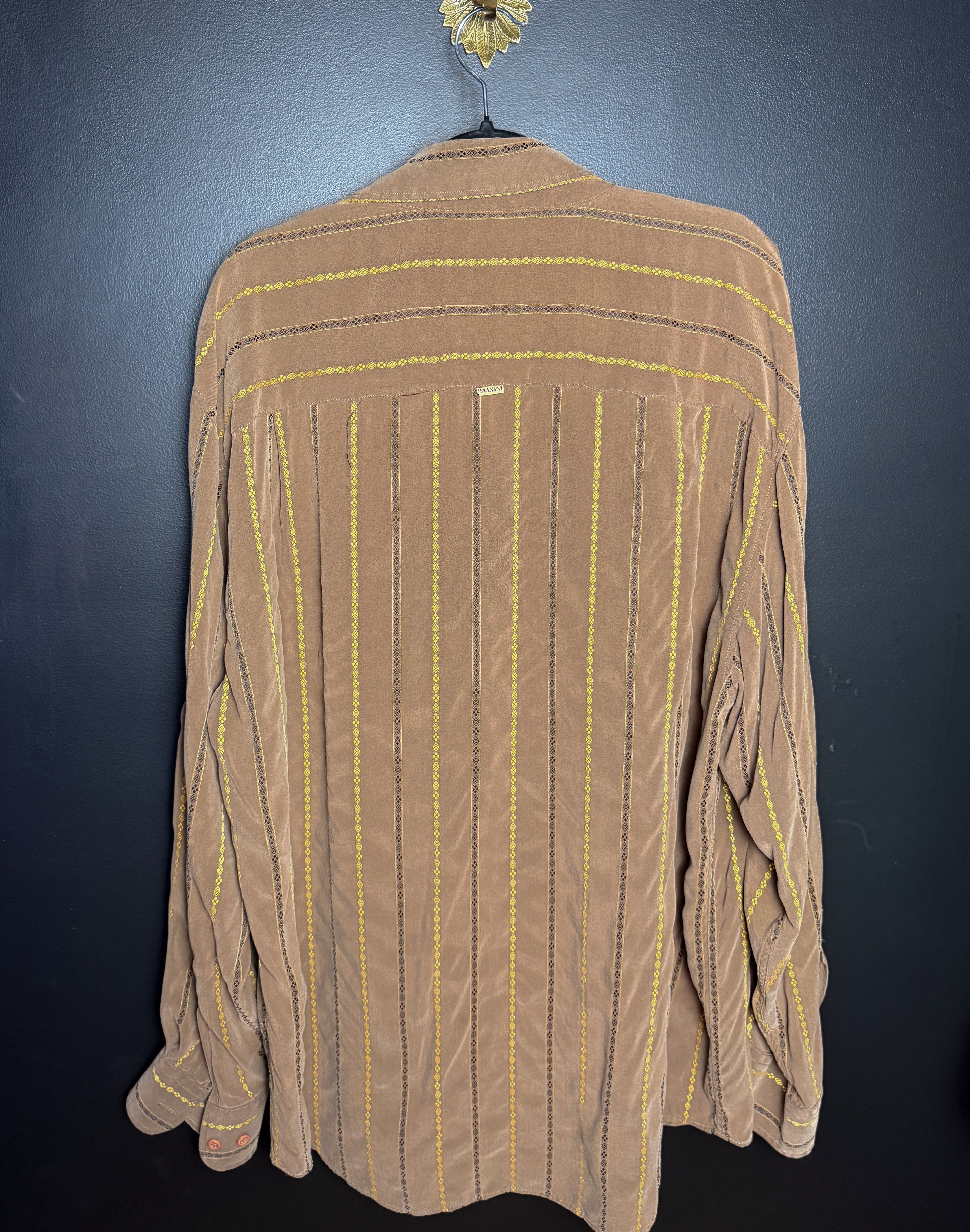 Maxini Brown and Gold Button Down