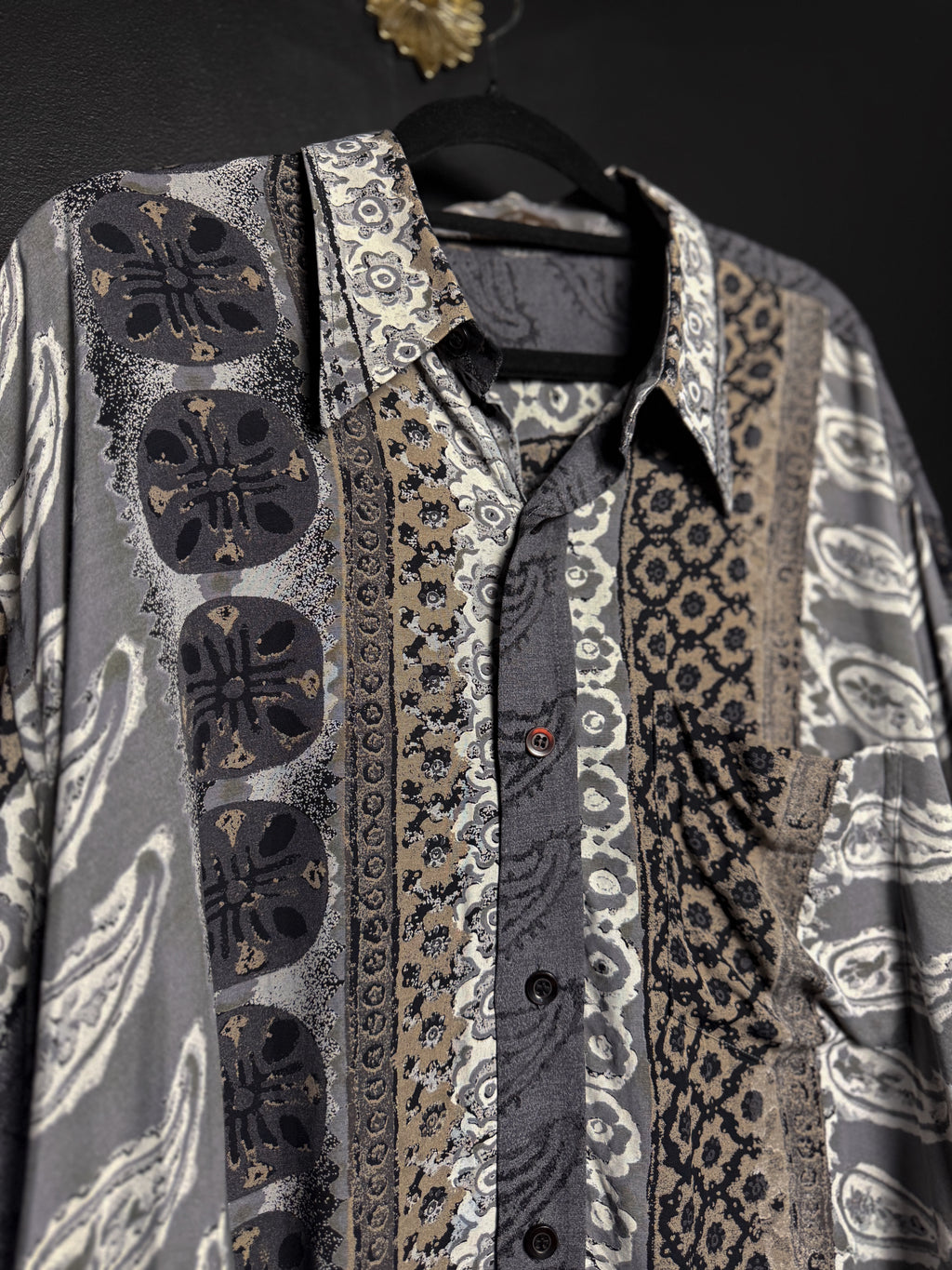 Camisa abotonada estampada estilo chic francés