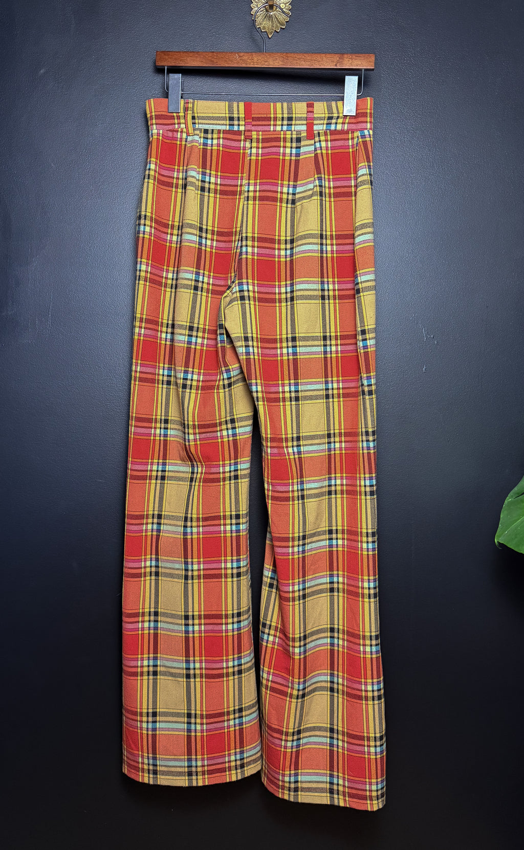 Free People Plaid Flare Pants