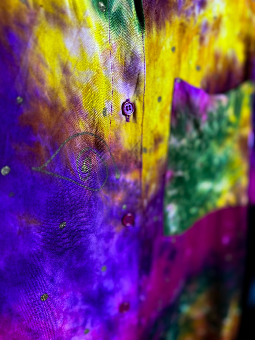 Tie Dye Short Sleeved Button Up