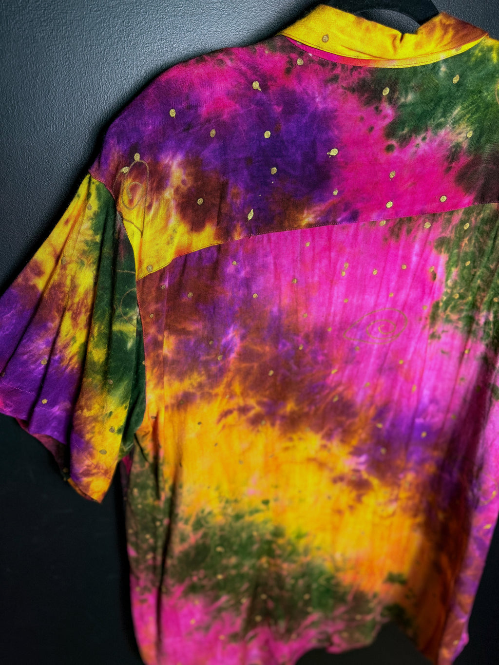Tie Dye Short Sleeved Button Up