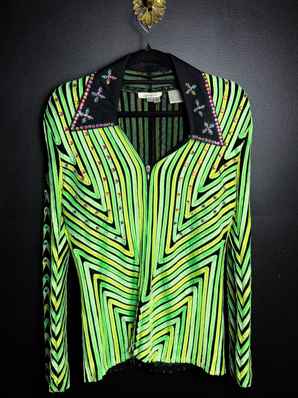 Ren's Lime Green Bedazzled Going Out Top