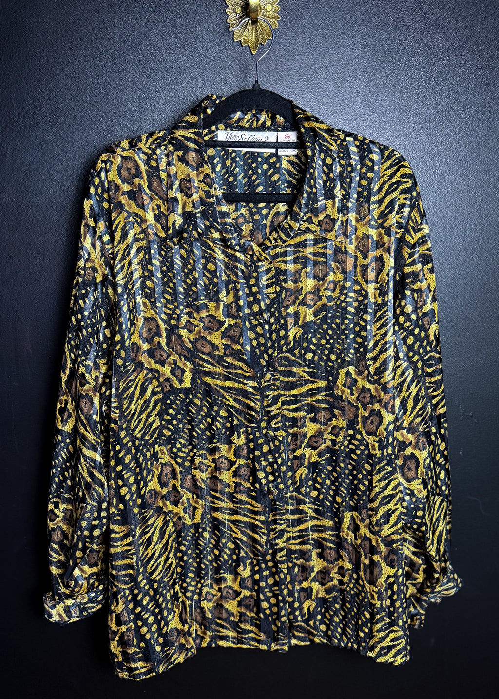Semi Sheer Leopard Button Down