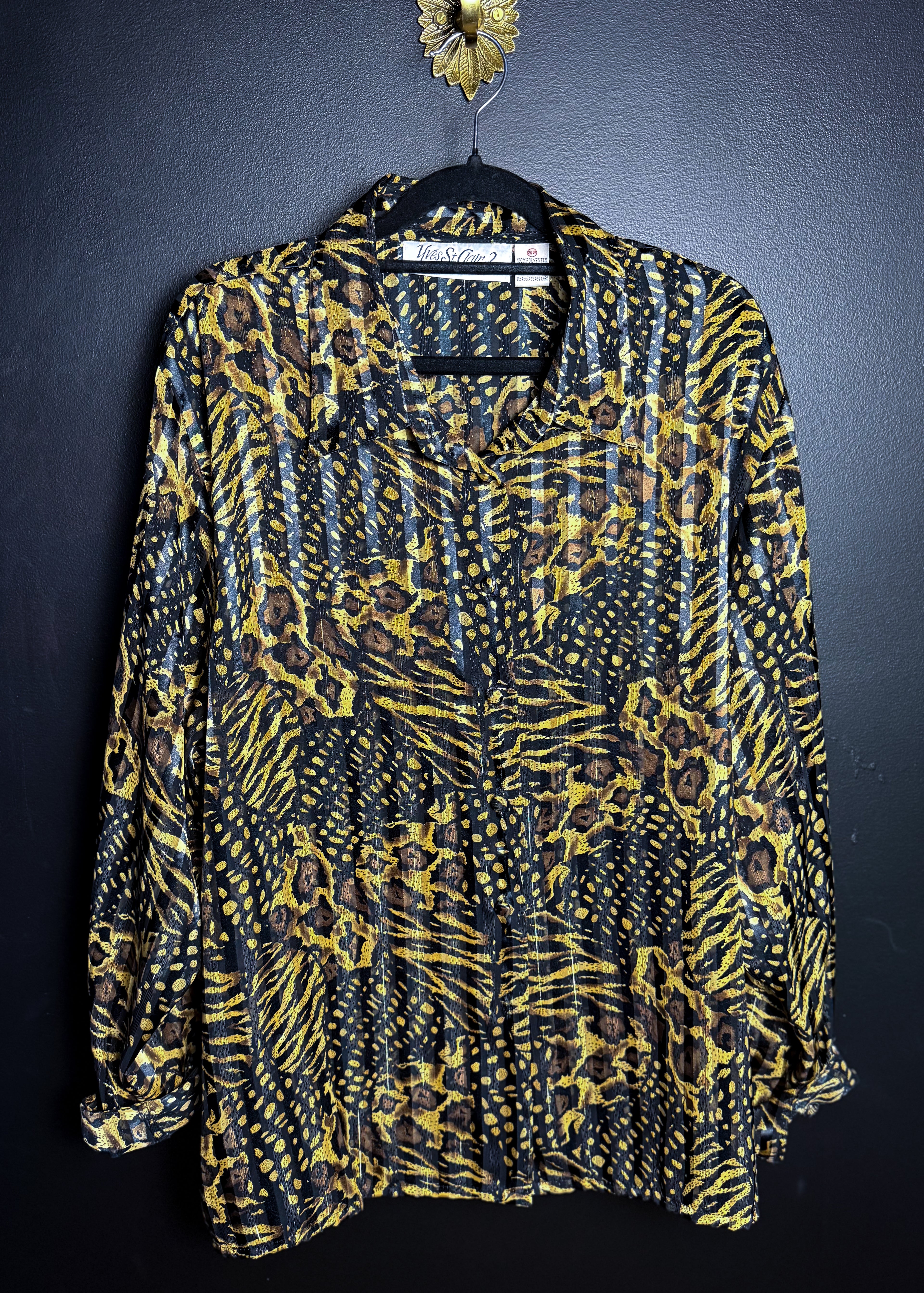 Semi Sheer Leopard Button Down