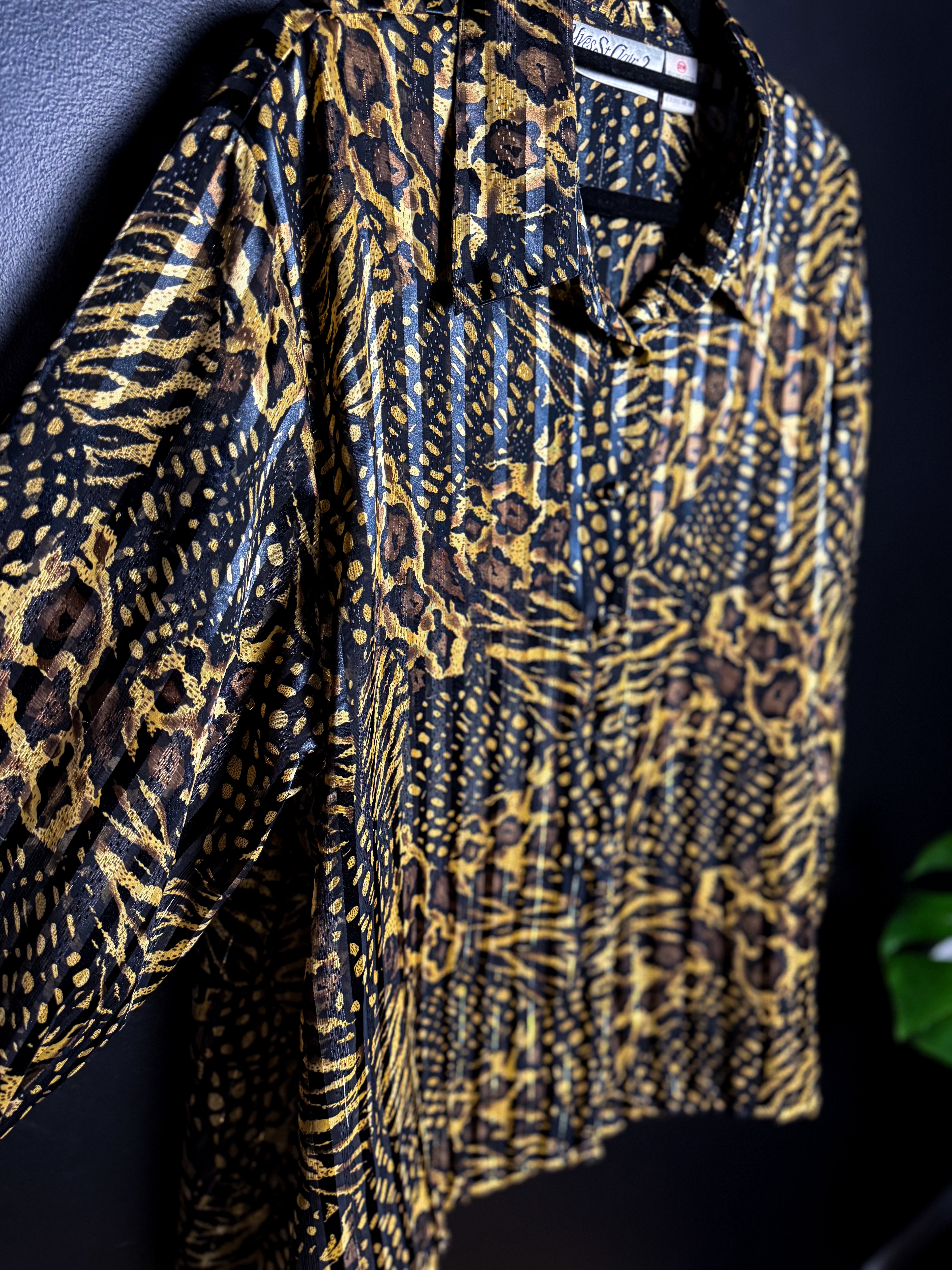 Semi Sheer Leopard Button Down