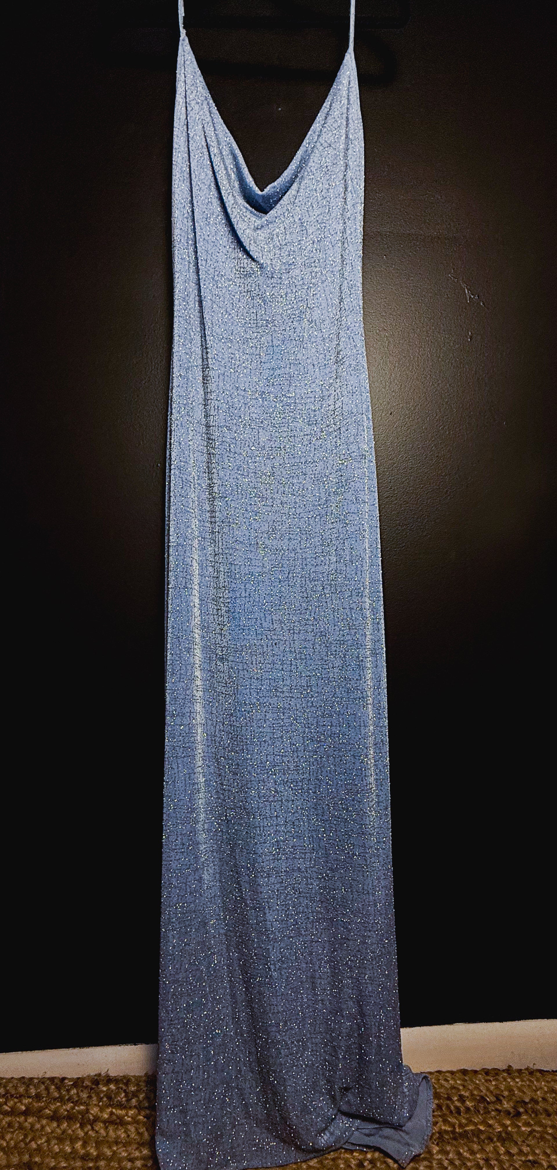 Jam's Backless Shimmer Maxi Dress