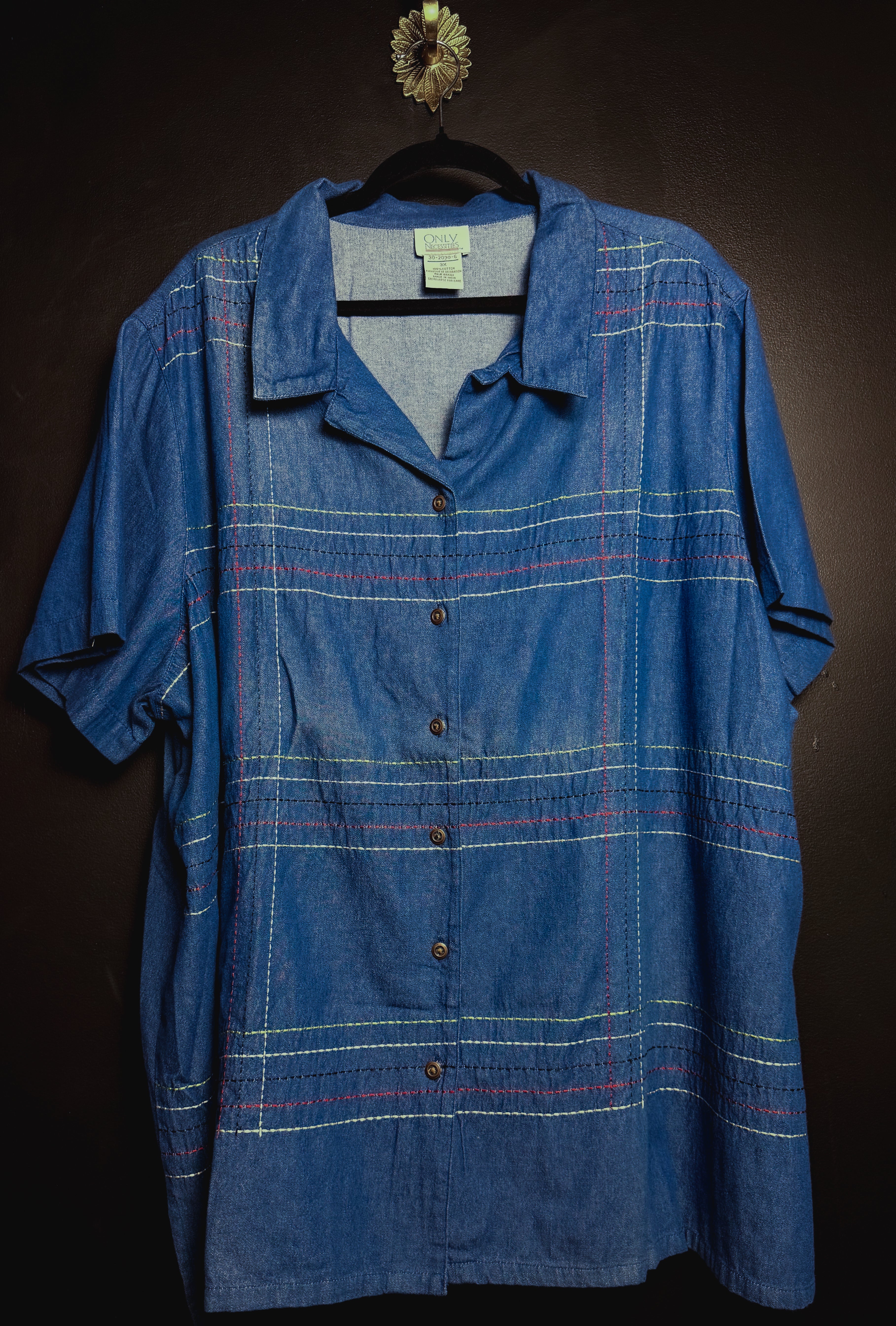 Only Necessities Blue Denim Striped Shirt