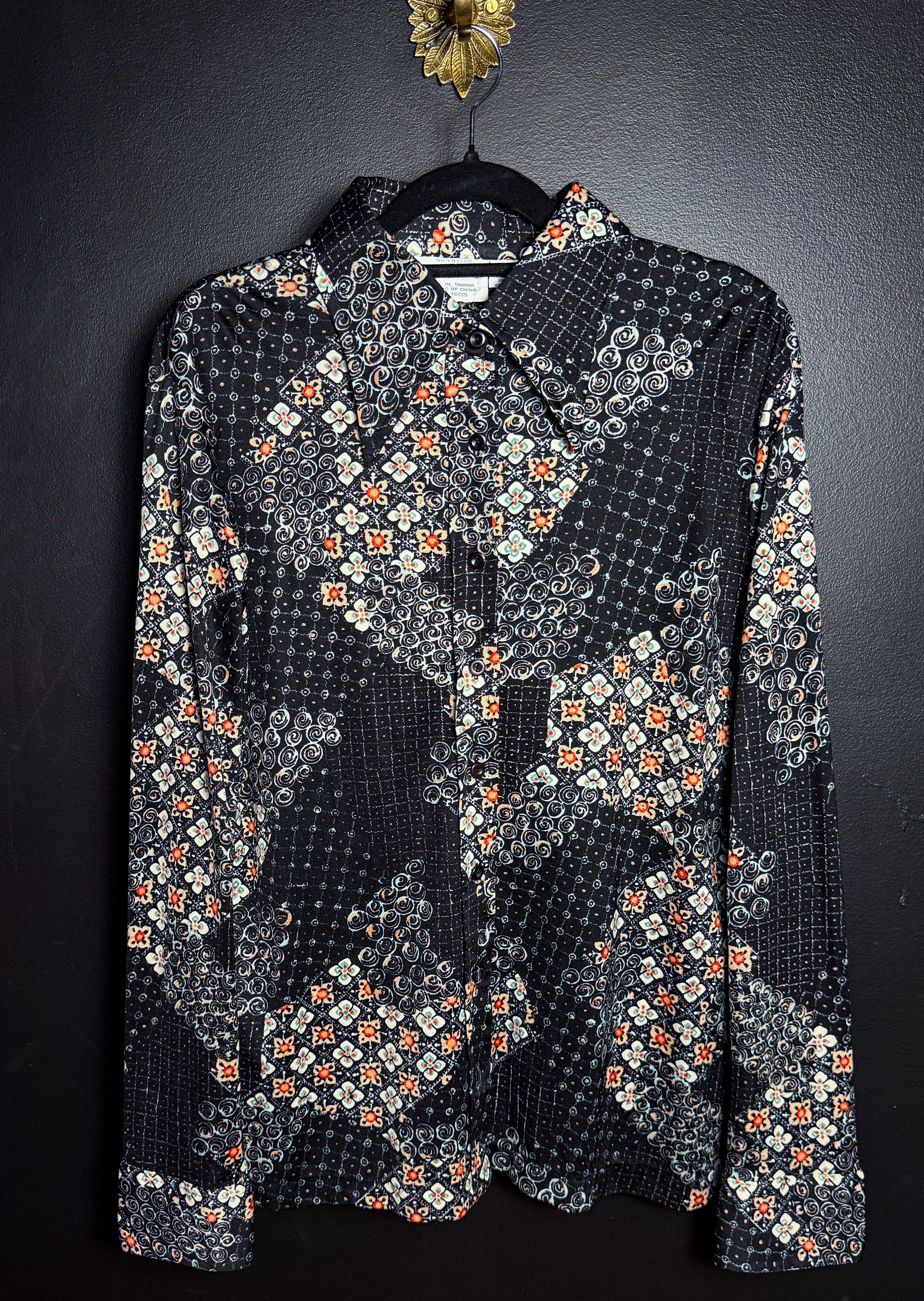 Camisa de botones estampada vintage Helen Sue