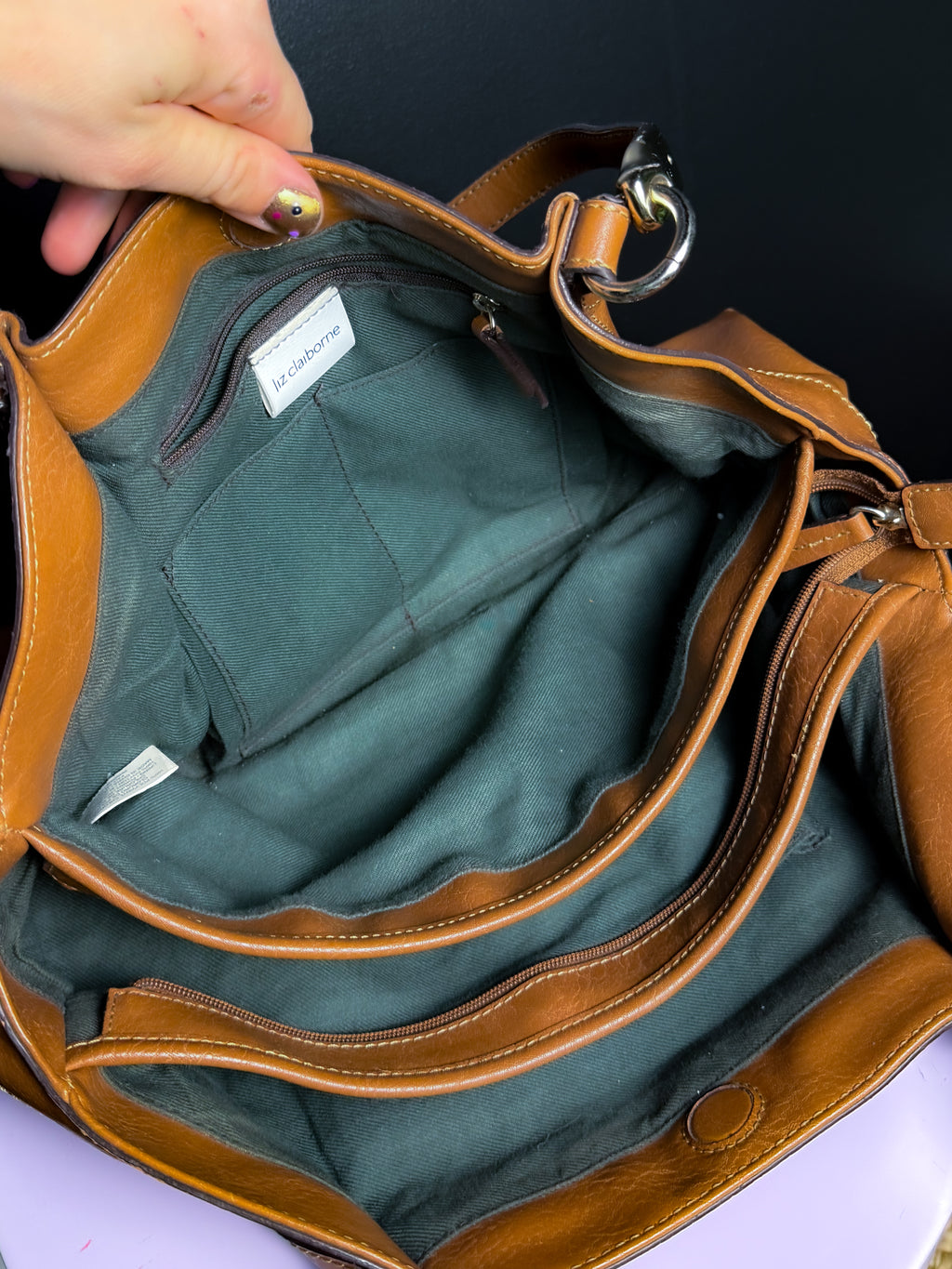 Liz Clairborne Saddle Leather Shoulder Bag