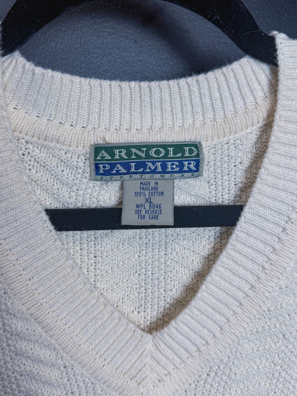 Arnold Palmer Cream White Knit Sweater Vest